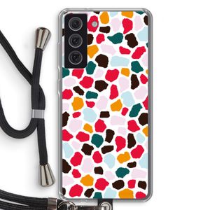 Colored Giraffe: Samsung Galaxy S21 FE Transparant Hoesje met koord