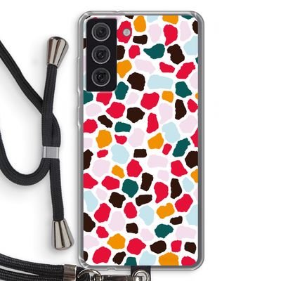 Colored Giraffe: Samsung Galaxy S21 FE Transparant Hoesje met koord