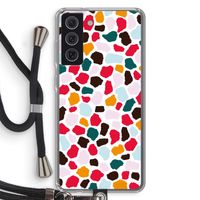 Colored Giraffe: Samsung Galaxy S21 FE Transparant Hoesje met koord