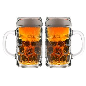 2x Duitse bierpullen 1 liter