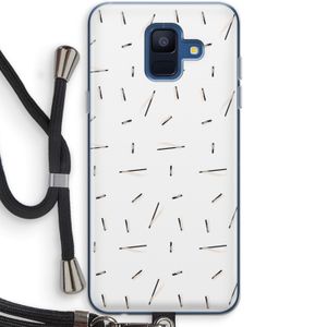 Hipster stripes: Samsung Galaxy A6 (2018) Transparant Hoesje met koord