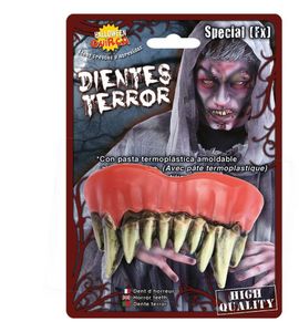 Monster tanden Halloween met kleefpasta