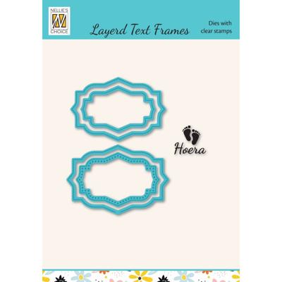 Nellie's Choice • cutting die & clear stamp tekst hoera 5st.