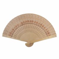 Chinese houten handwaaier met bloemen 35 x 20 cm Chinese houten handwaaier met bloemen 35 x 20 cm