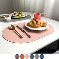 placemats placemat pu lederen placemats hittebestendig waterdicht wasbaar outdoor placemats voor bruiloft keuken eetkamer patio tafeldecoraties Lightinthebox