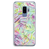 Tropical Palms Blue: Samsung Galaxy S9 Plus Transparant Hoesje - thumbnail