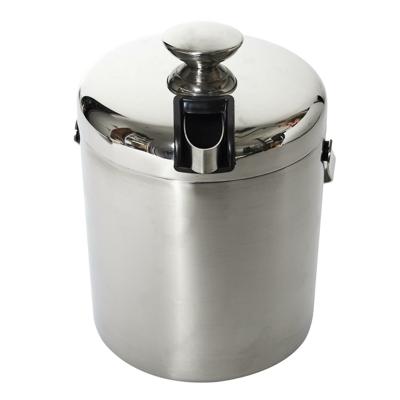 Cook Concept Luxe RVS ijsemmer met deksel - 13 x 14 cm - met tang voor ijsblokjes