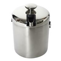 Cook Concept Luxe RVS ijsemmer met deksel - 13 x 14 cm - met tang voor ijsblokjes