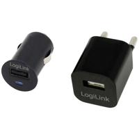 LogiLink PA0076 USB-oplader 1x USB-A Zwart Binnen, Auto