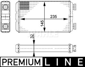 Kachelradiateur, interieurverwarming BEHR HELLA SERVICE *** PREMIUM LINE *** MAHLE, u.a. für Renault, Opel, Nissan, Renault Trucks