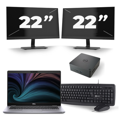 Dell Latitude 5310 - Intel Core i7-10e Generatie - 13 inch - 16GB RAM - 256GB SSD - Windows 11 + 2x 22 inch Monitor