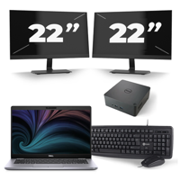 Dell Latitude 5310 - Intel Core i7-10e Generatie - 13 inch - 16GB RAM - 256GB SSD - Windows 11 + 2x 22 inch Monitor