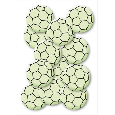 12x stuks Voetbal thema stickers - glow in the dark - voetballen - muur en plafond stickers