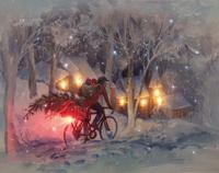 Canvas fietser led 48x38 cm - Annas collection