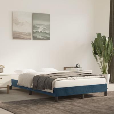 Bedframe zonder matras 120x190 cm fluweel donkerblauw