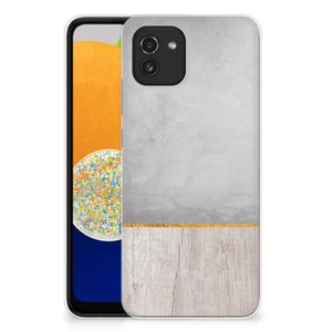 Samsung Galaxy A03 Bumper Hoesje Wood Concrete