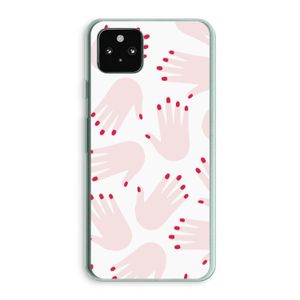 Hands pink: Google Pixel 5a 5G Transparant Hoesje