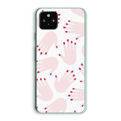 Hands pink: Google Pixel 5a 5G Transparant Hoesje