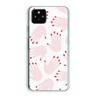 Hands pink: Google Pixel 5a 5G Transparant Hoesje Hands pink: Google Pixel 5a 5G Transparant Hoesje