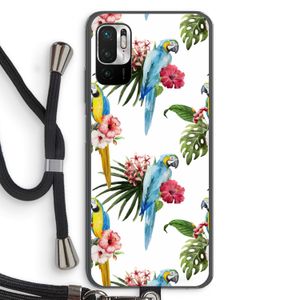 Kleurrijke papegaaien: Xiaomi Redmi Note 10 5G Transparant Hoesje met koord