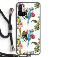 Kleurrijke papegaaien: Xiaomi Redmi Note 10 5G Transparant Hoesje met koord
