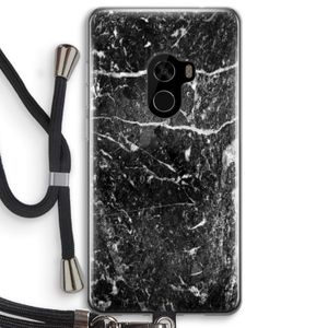 Zwart marmer: Xiaomi Mi Mix 2 Transparant Hoesje met koord