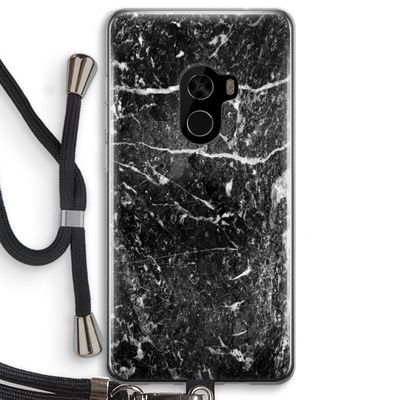 Zwart marmer: Xiaomi Mi Mix 2 Transparant Hoesje met koord