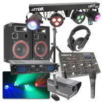MAX Complete 500W DJ Bluetooth Disco Set met Geluid, Licht en Rook - thumbnail