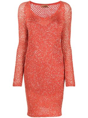 Missoni robe courte à sequins brodés - Orange