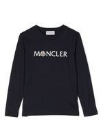 Moncler Enfant sweat en coton à logo imprimé - Bleu - thumbnail