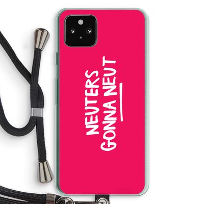 Neuters (roze): Pixel 5a 5G Transparant Hoesje met koord