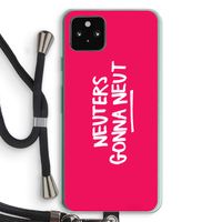 Neuters (roze): Pixel 5a 5G Transparant Hoesje met koord