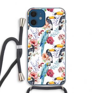 Bloemen tukan: iPhone 12 mini Transparant Hoesje met koord