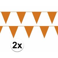 Oranje plastic slingers 20 meter   -