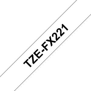 Brother TZe-FX221 Labeltape flexibel PET Tapekleur: Wit Tekstkleur: Zwart 9 mm 8 m