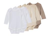 lupilu 5 baby rompers (Beige/wit, 86/92) lupilu 5 baby rompers (Beige/wit, 86/92)