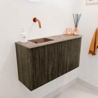 Toiletmeubel Mondiaz Joya Dlux | 81.6 cm | Meubelkleur Shadow | Faye wastafel Arena Wasbak Links | Zonder kraangat(en)