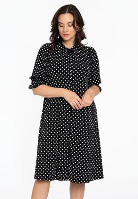 Yoek Jurk met knopen DOTS | Zwart | Maat 54/56