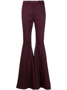 Saint Laurent pantalon évasé à taille haute - Rouge