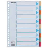 Tabbladen esselte premium a4 10dlg karton 23r ass | 25 stuks