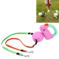 Twee koppige creatieve automatische intrekbare huisdier tractie touw (roze)