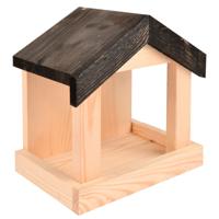 Vogel voederhuisje - 23 cm - hout - vogelhuisje vogelvoer - muurvoederhuis Vogel voederhuisje - 23 cm - hout - vogelhuisje vogelvoer - muurvoederhuis