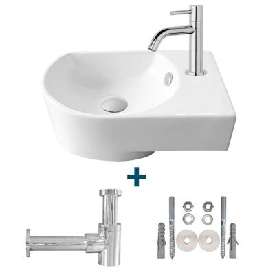 Go by Van Marcke Flexy fonteinset rechts 41x27x142cm inclusief kraan en sifon porselein wit sw10735/sw21230/sw290278/sw291030/sw293043/