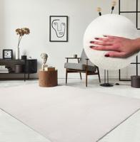 Karpet24 Loft modern pluizig laagpolig tapijt, antislip onderkant, wasbaar tot 30 graden, heerlijk zacht, bontlook, cream-80 x 150 cm