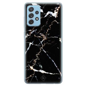 Samsung Galaxy A52 (5G) siliconen hoesje - Marmer zwart