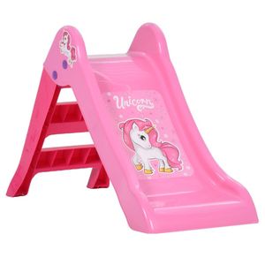 vidaXL Kinderglijbaan inklapbaar 111 cm roze