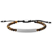 Fossil JF03176040 Armband Drew Beads zilverkleurig-bruin max. 25 cm - thumbnail