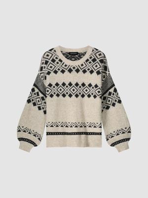 Intarsia gebreide trui van Italiaanse garen