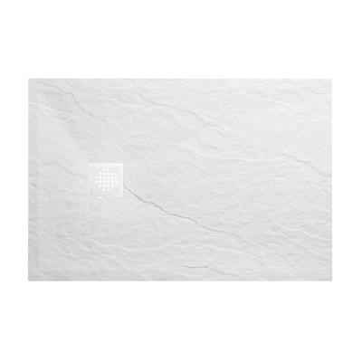 Douchebak Wiesbaden Stonea | 80x90x3 cm | Excl.Sifon | Composiet | Antislip | Mat wit