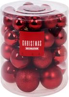 Kerstballenset - 44 stuks plastic - rood Kerstballenset - 44 stuks plastic - rood